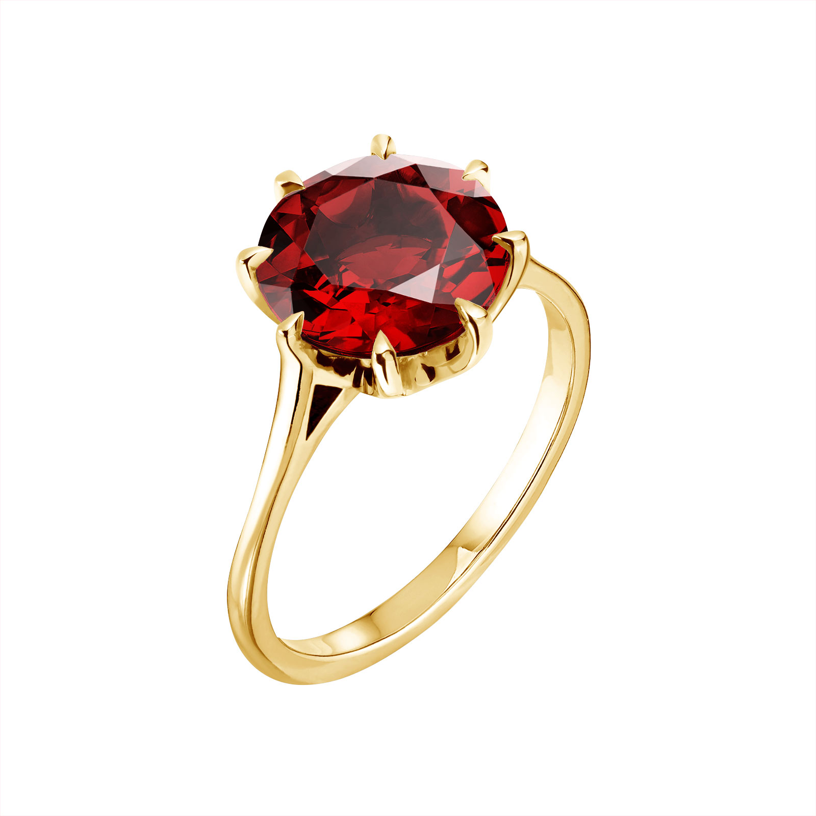 Bague Or jaune Grenat Céleste 1