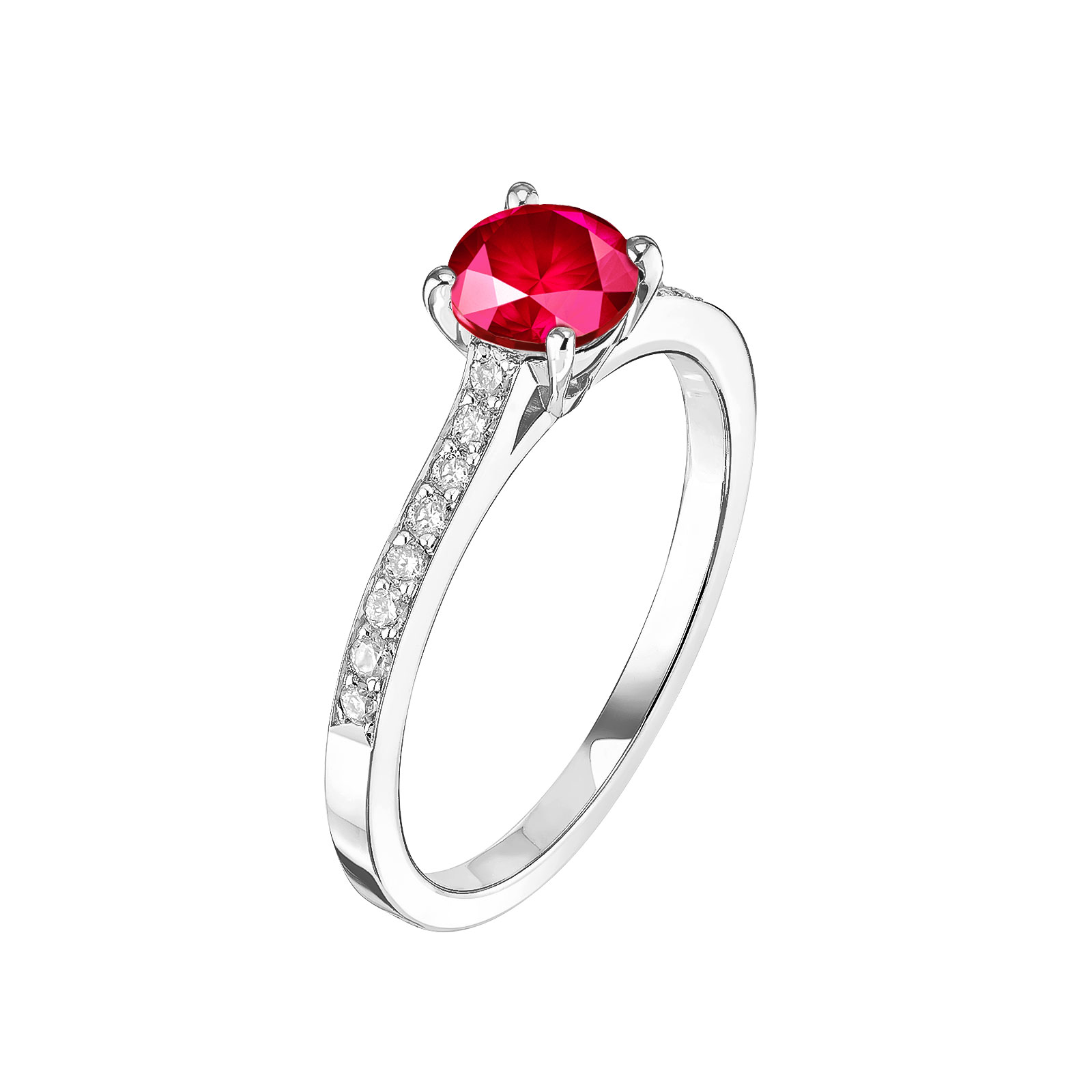 Bague Platine Rubis et diamants Lady Pavée 1