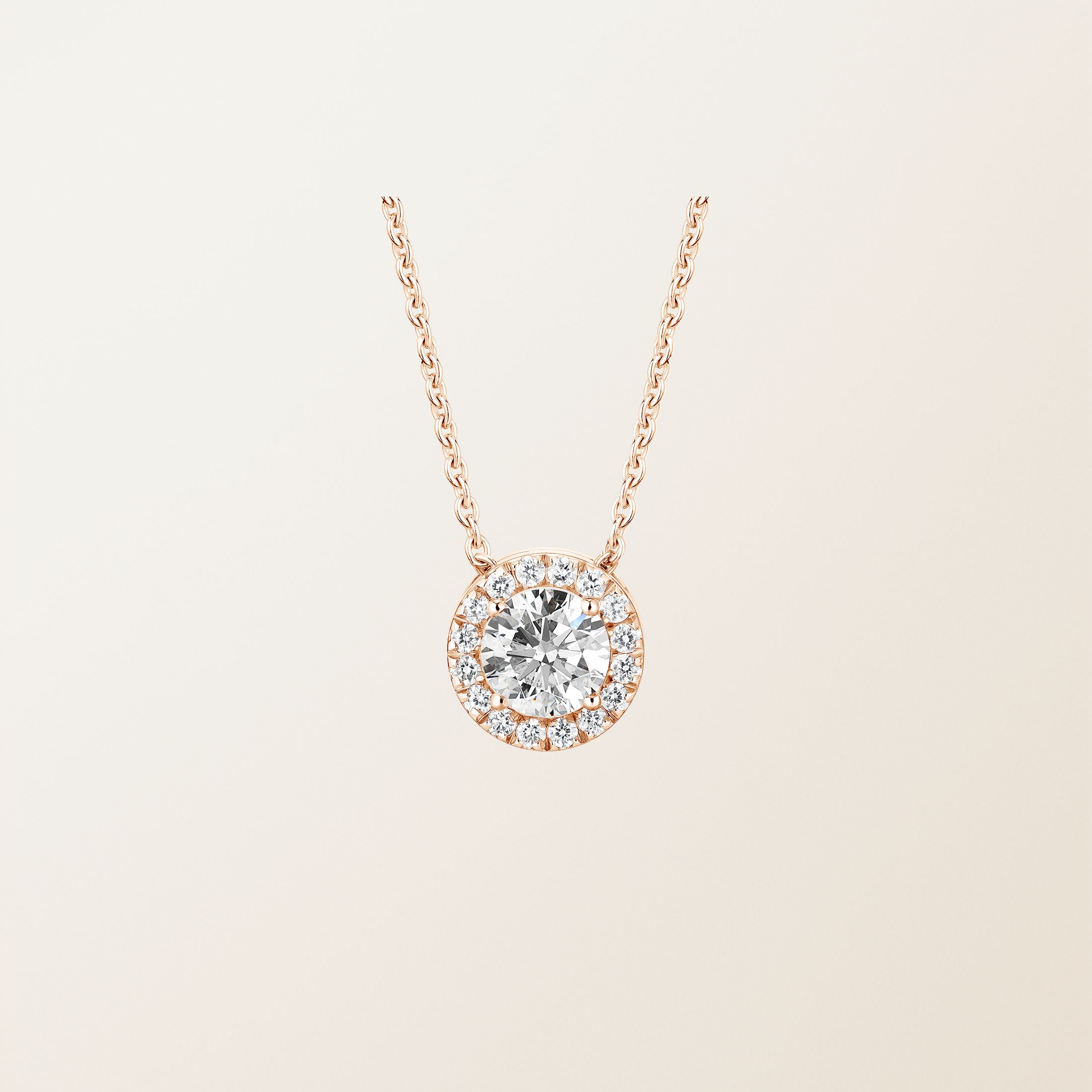 Pendentif Or rose 18 cts Diamant Rétromantique M