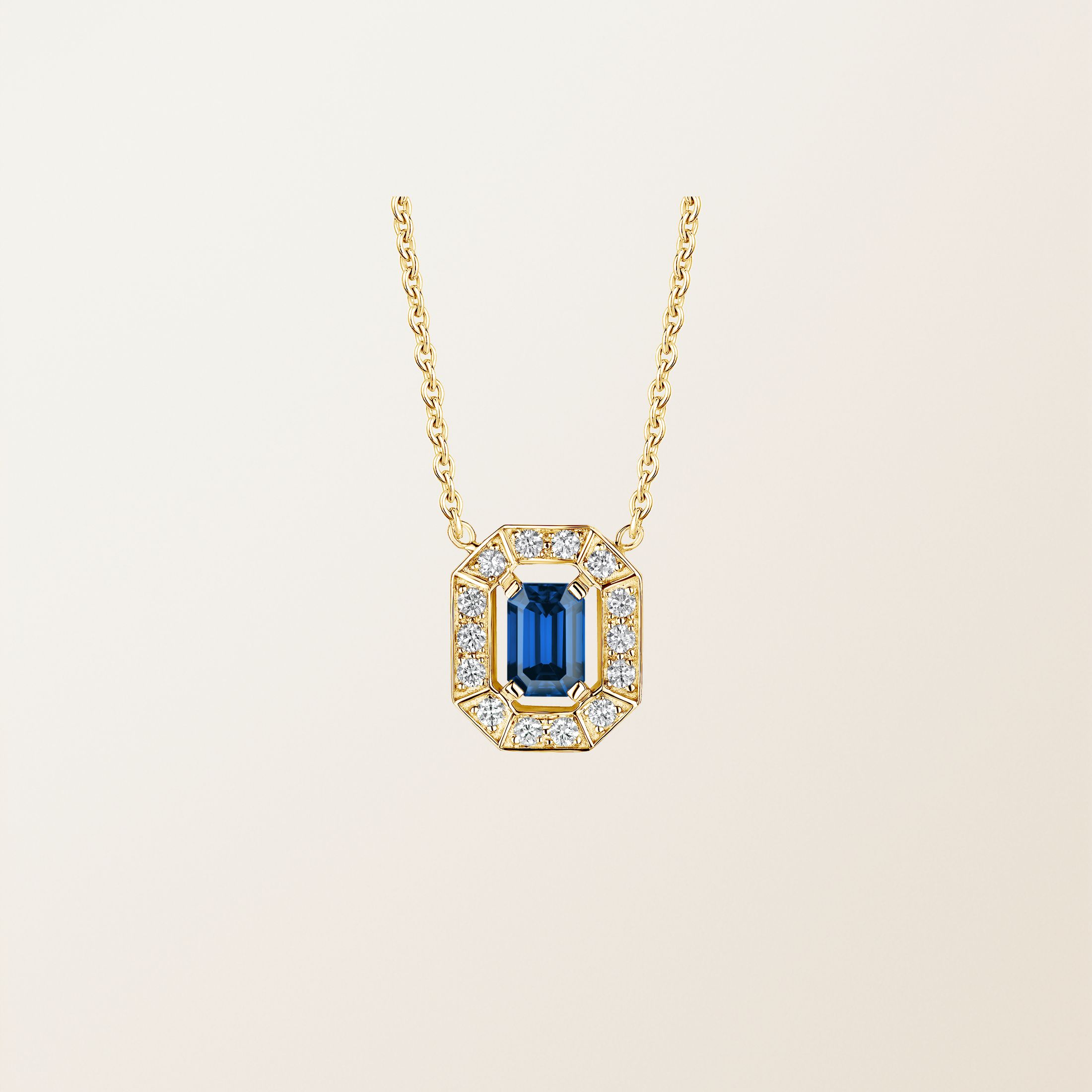 Pendentif Or jaune 18 cts Saphir Art Déco