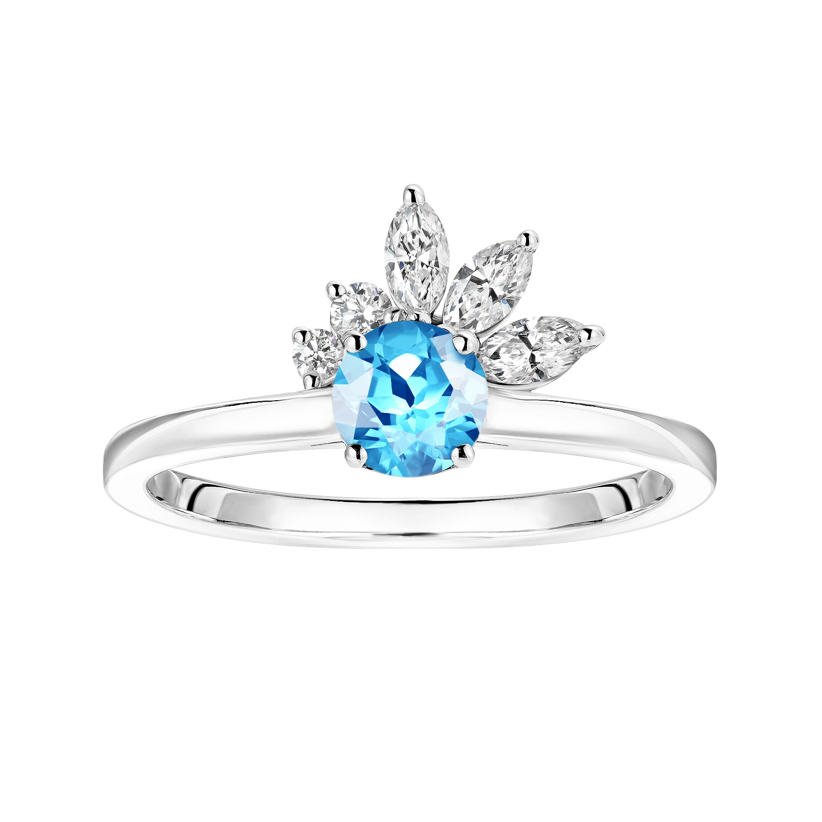 Bague Or blanc Topaze et diamants Little EverBloom 1
