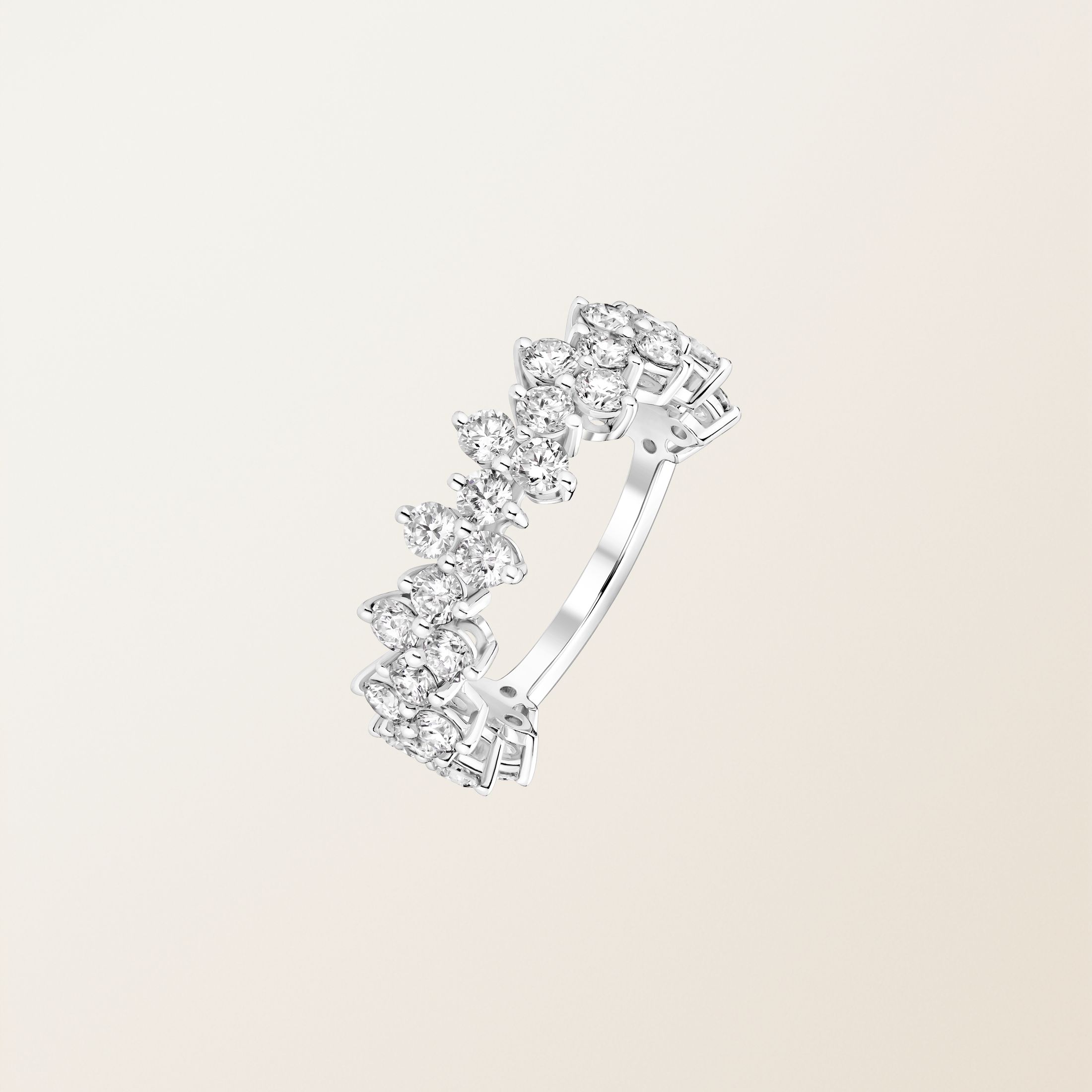 Bague Or blanc 18 cts Diamant Paris 1901 Prima