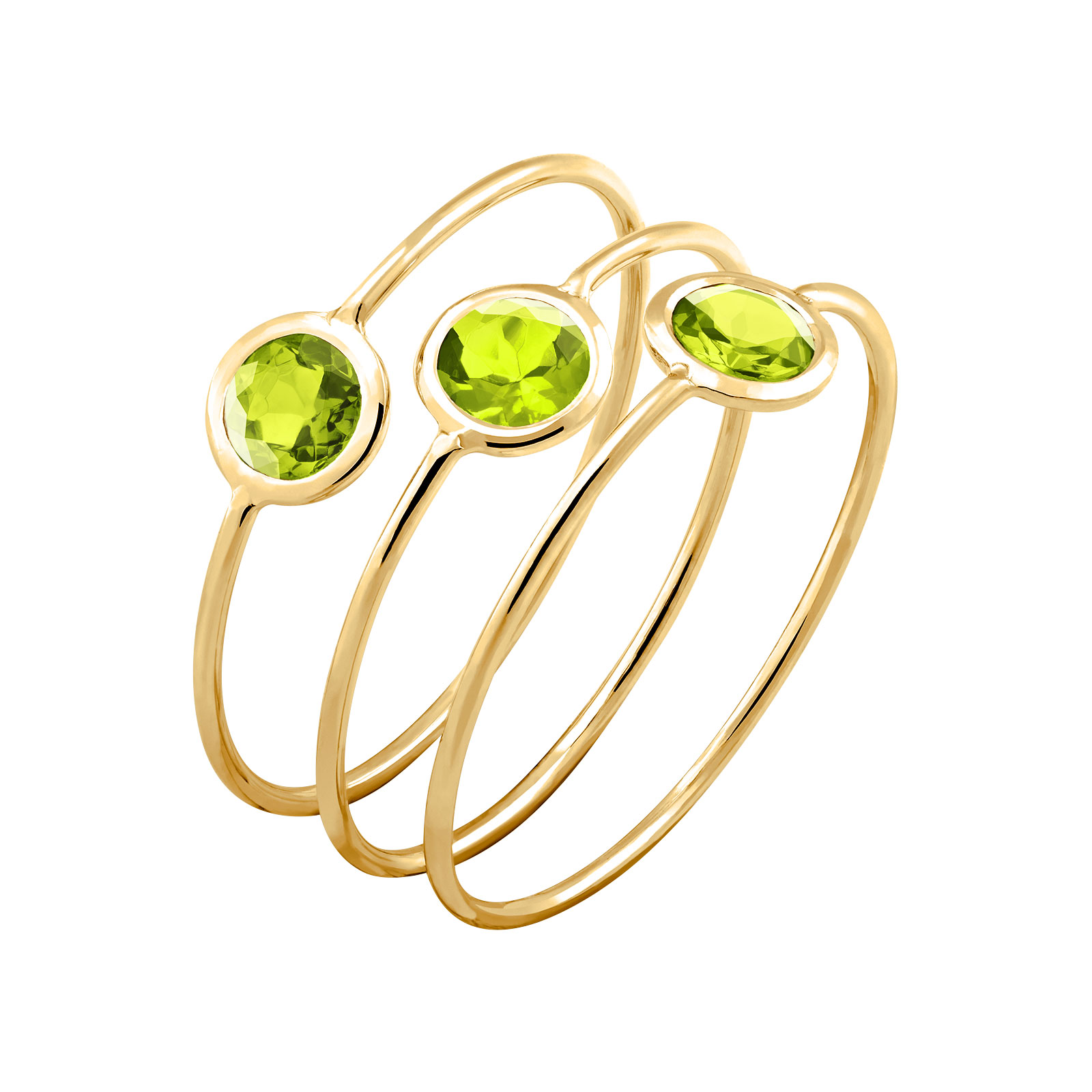 Bague Or jaune Péridot Triorama 1