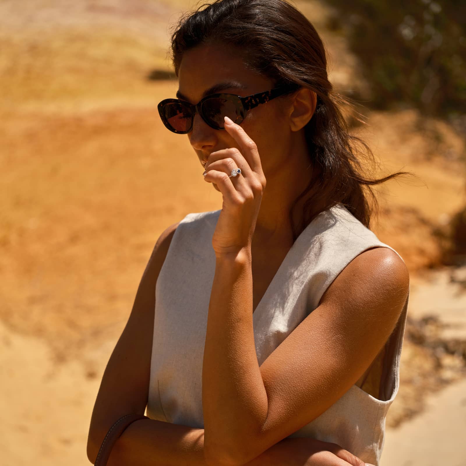 リング ホワイトゴールド アクアマリンとダイヤモンド AlterEgo Poire M 5