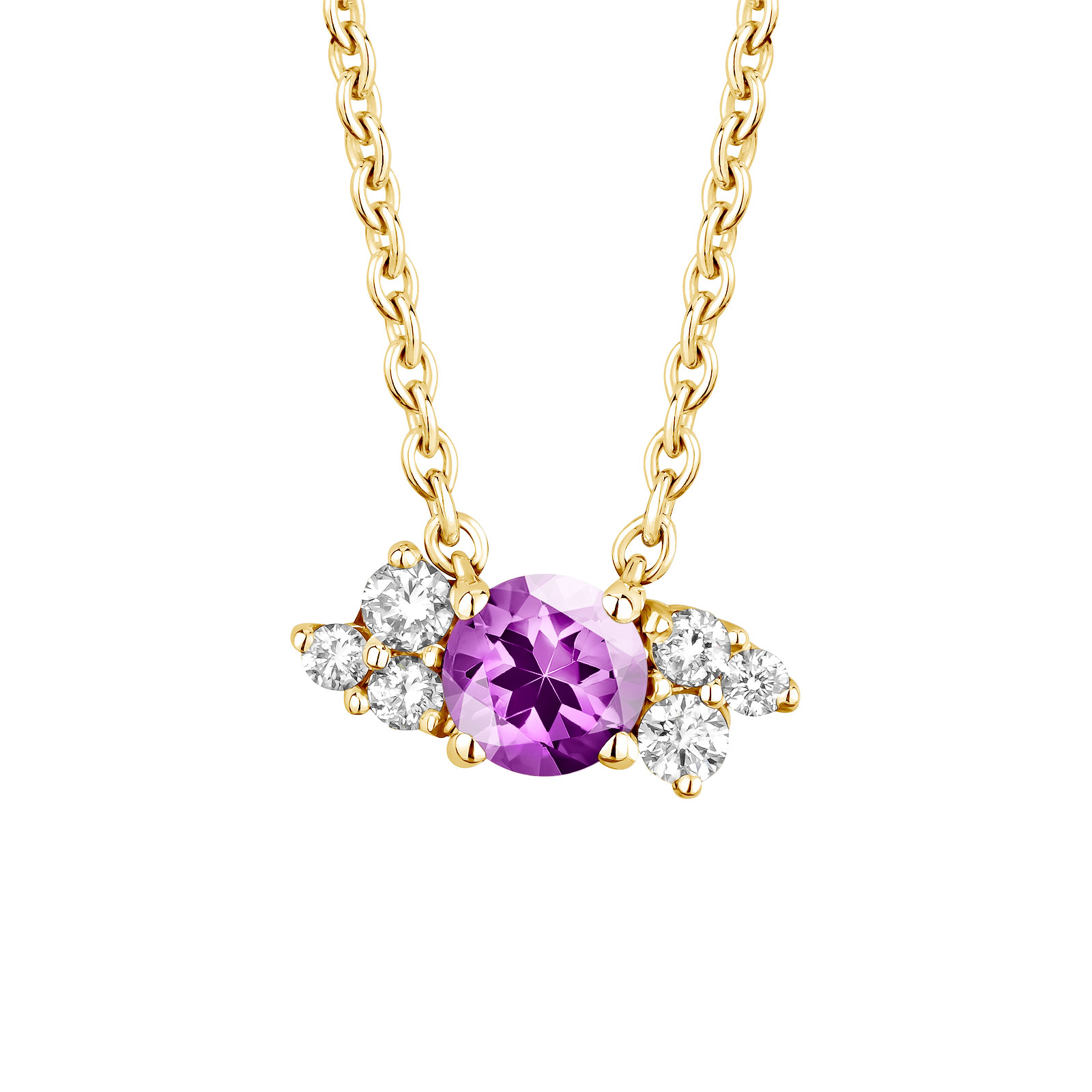 Pendentif Or jaune Améthyste et diamants Baby EverBloom 1