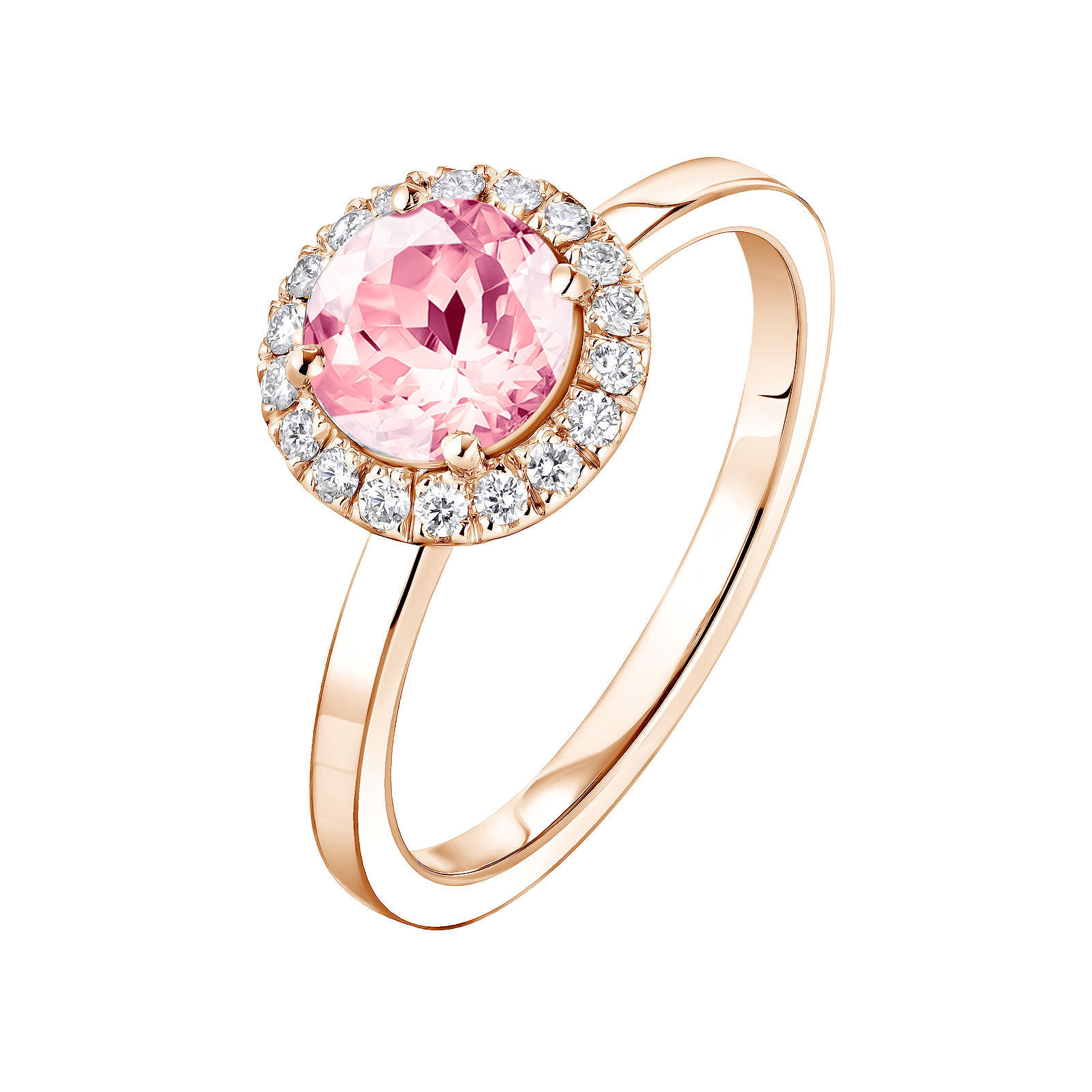Bague Or rose Tourmaline et diamants Rétromantique L 1