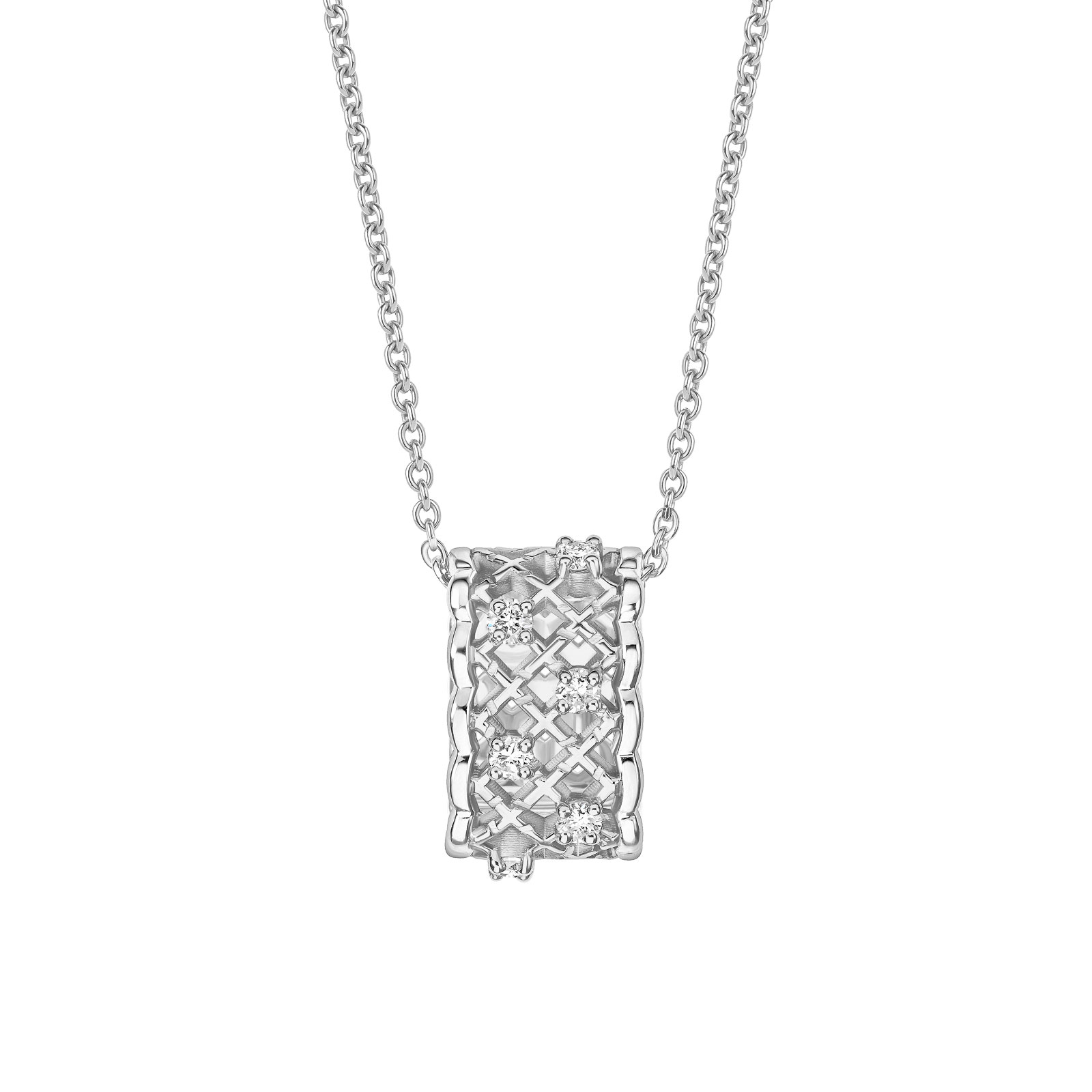 Pendentif Or blanc Diamant RétroMilano 1