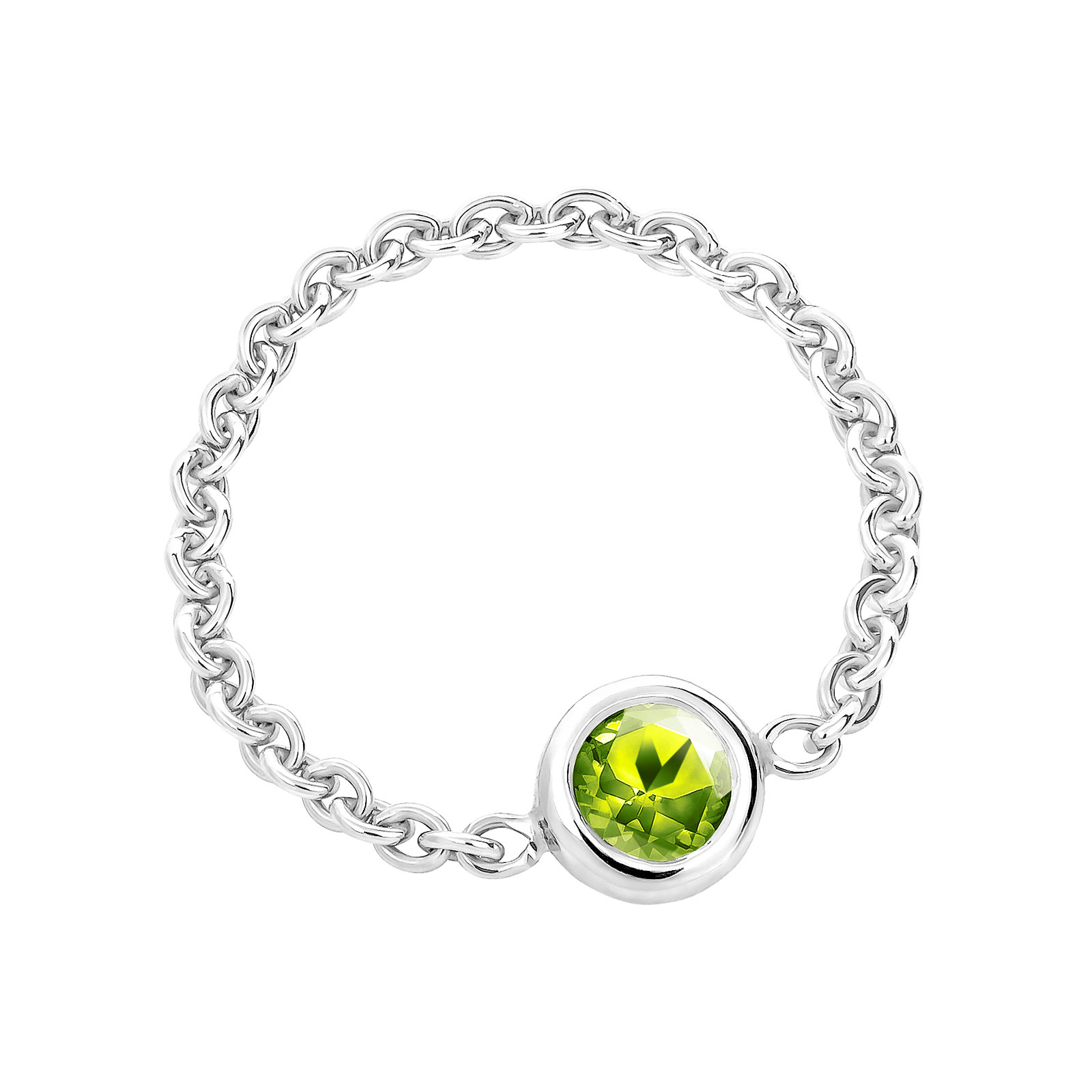 Bague Or blanc Péridot Gemmyorama Solo 1