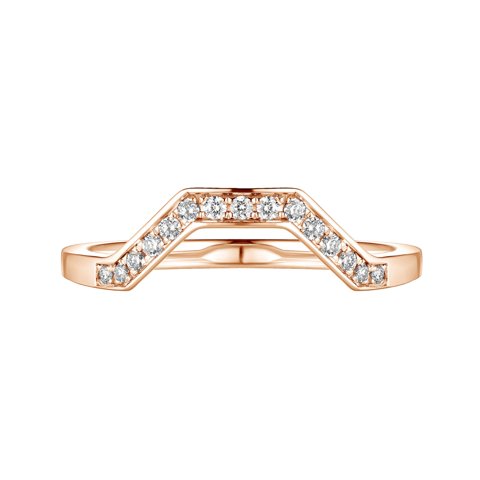 Alliance Or rose Diamant Art Déco 4 mm 1