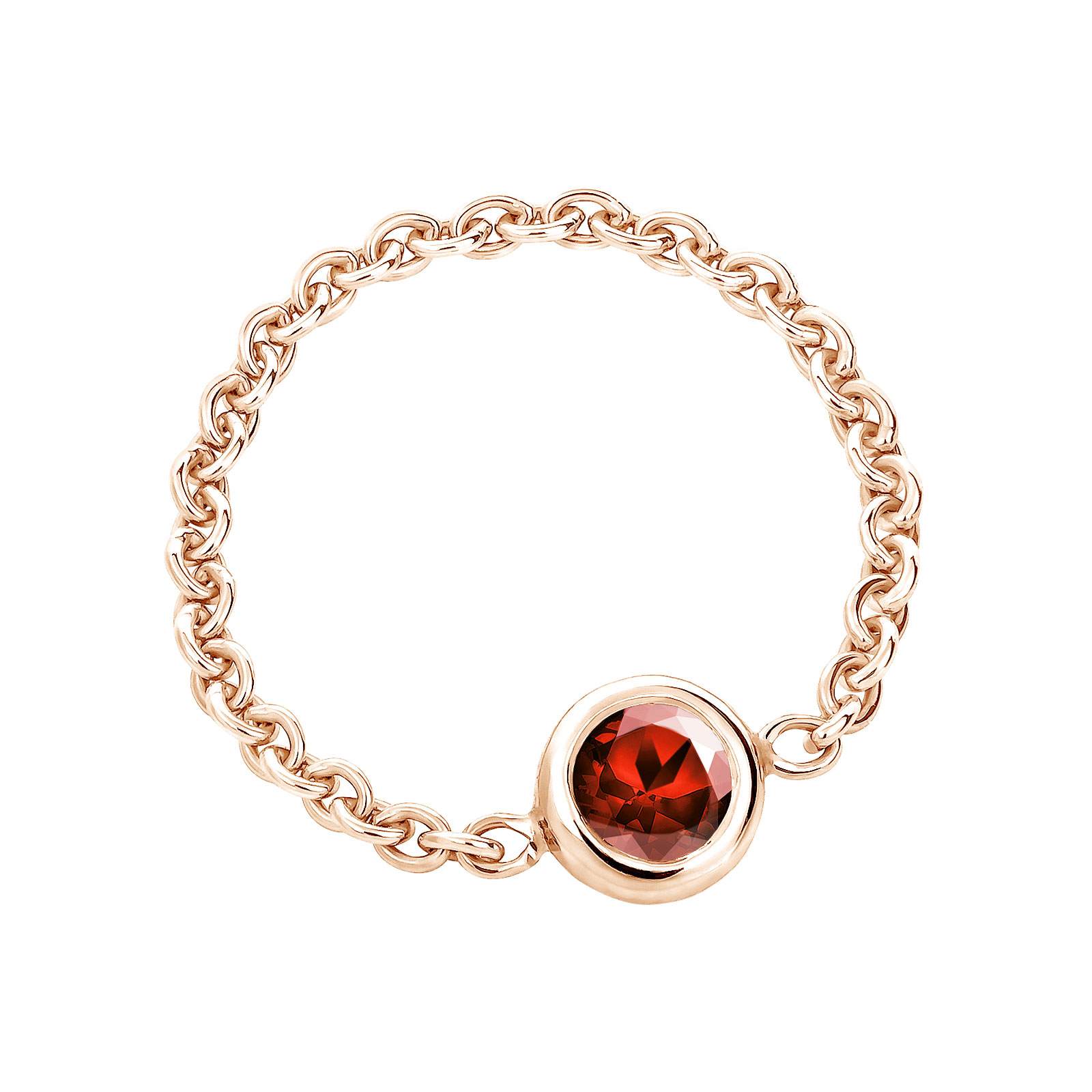Bague Or rose Grenat Gemmyorama Solo 1