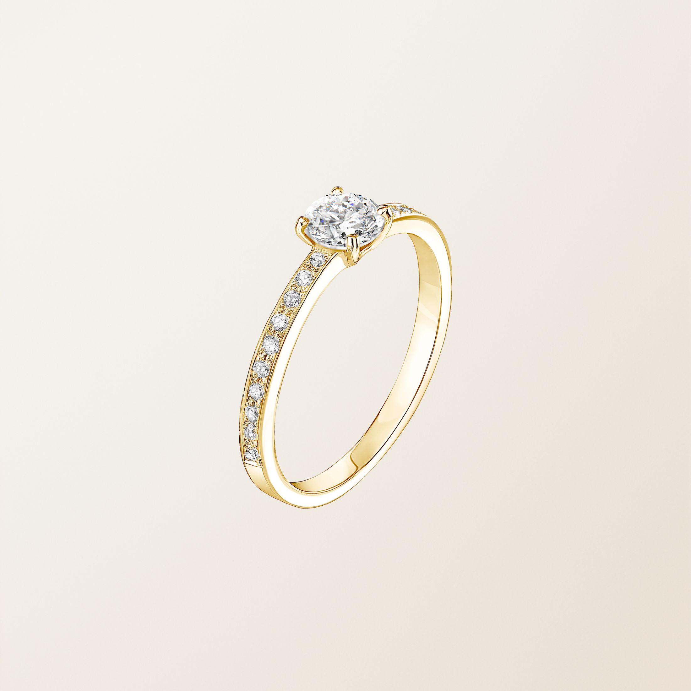 Bague Or Jaune 18 cts Diamant Milady 0,3 ct