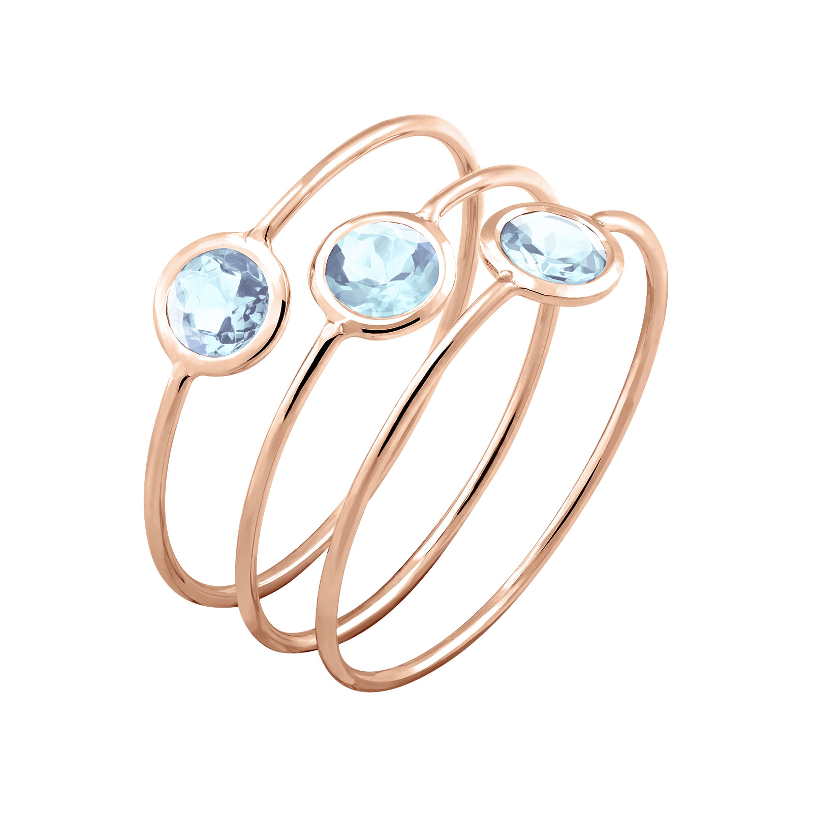 Bague Or rose Aigue-marine Triorama 1