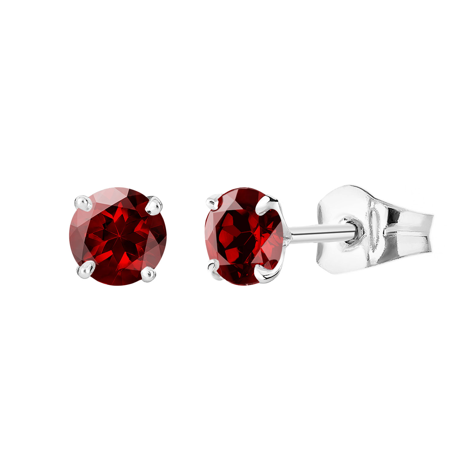 Boucles d'oreilles Or blanc Grenat Lady XL 1
