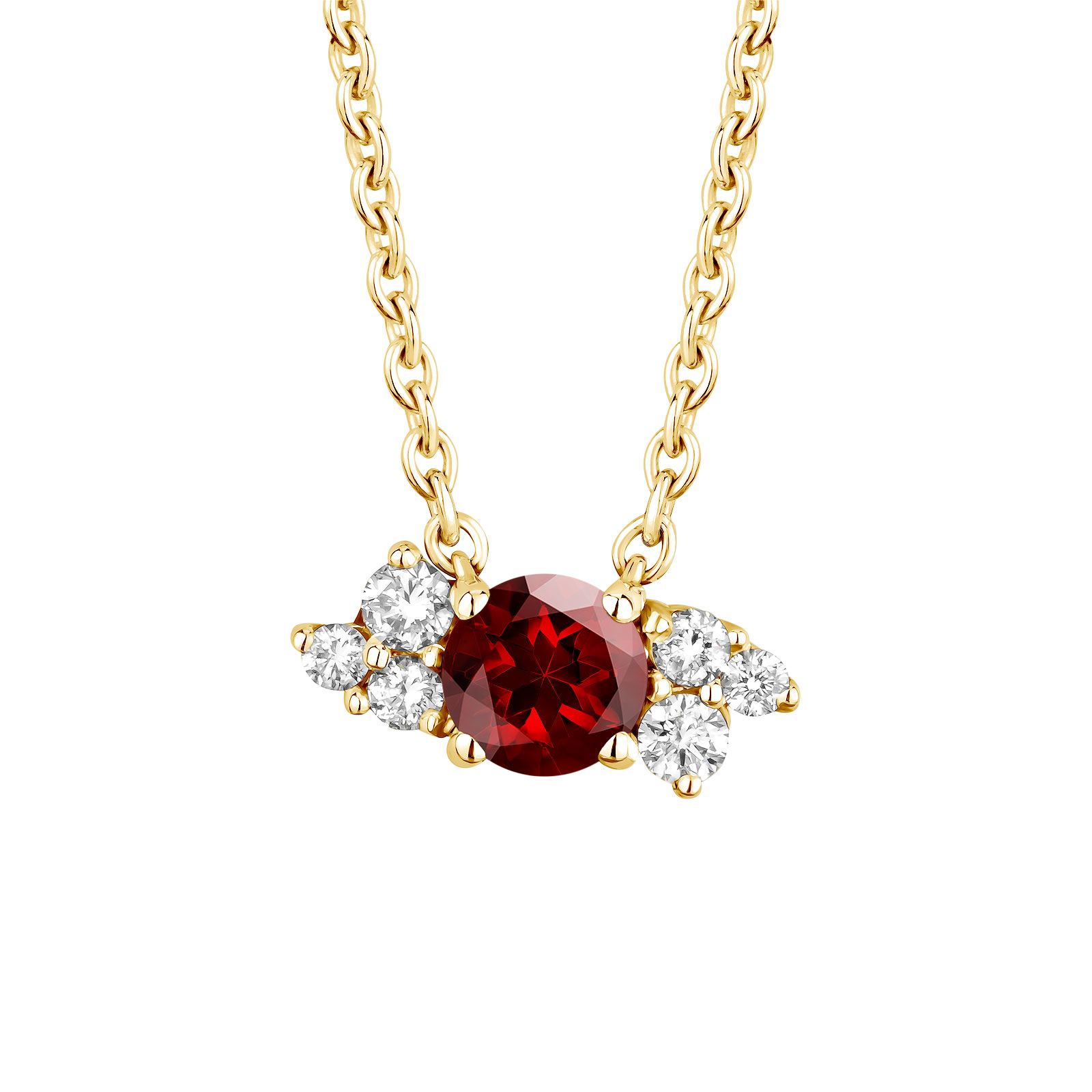 Pendentif Or jaune Grenat et diamants Baby EverBloom 1