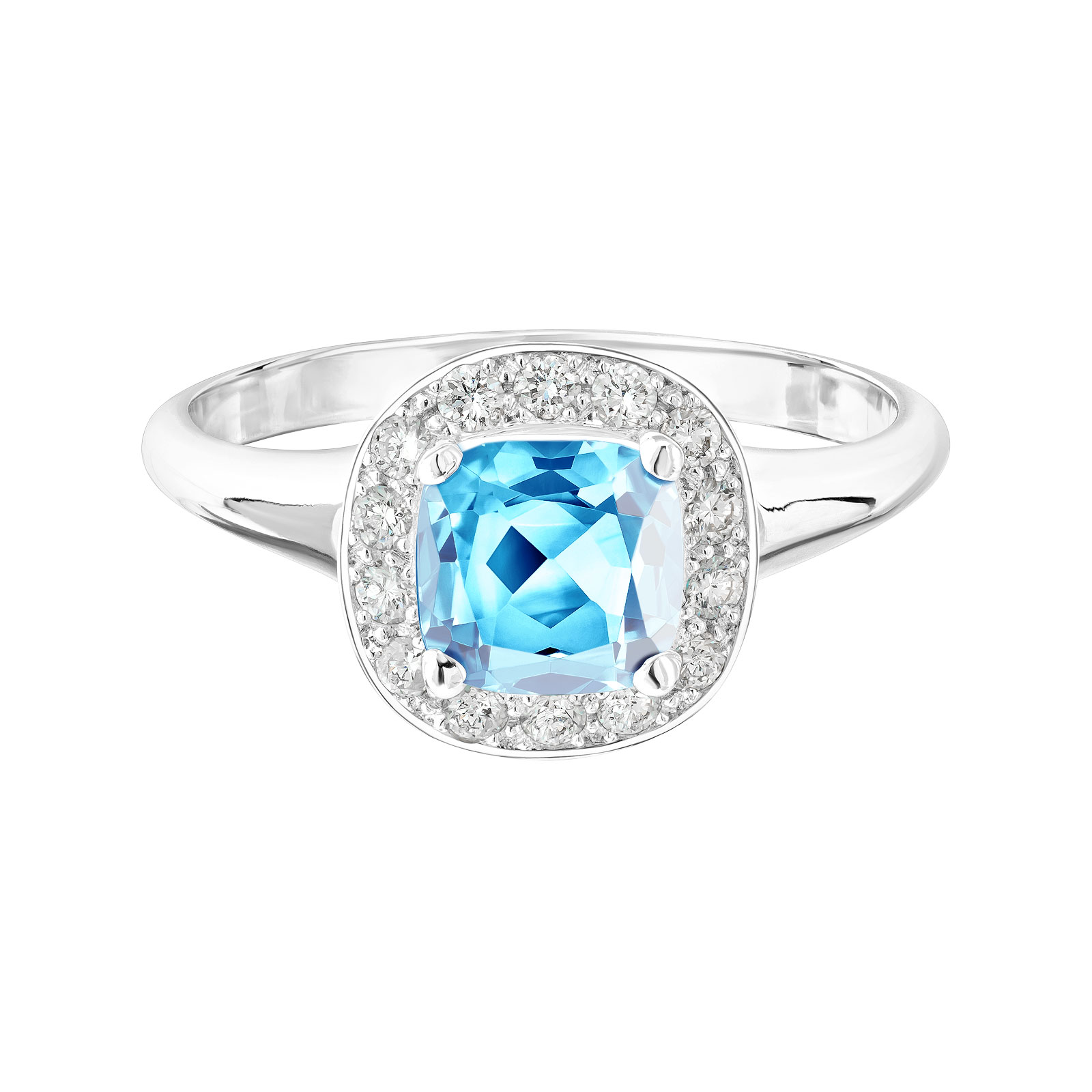 Bague Platine Topaze et diamants Mada 1