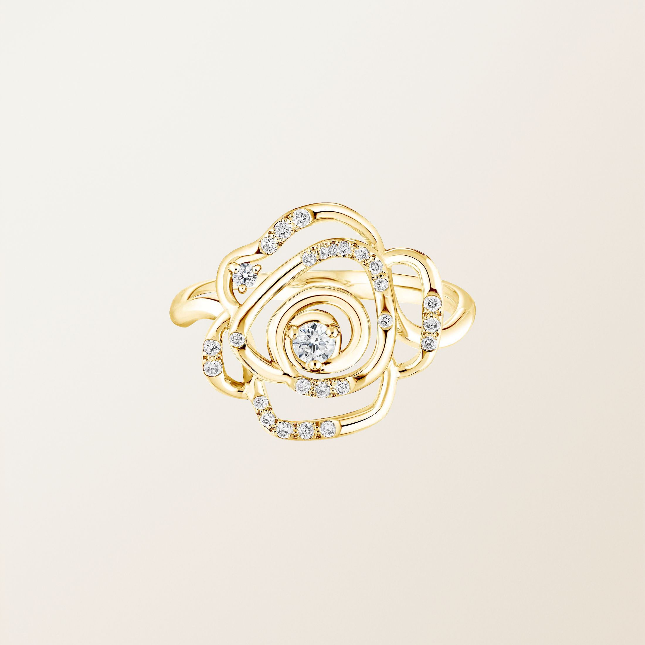 Bague Or jaune 18 cts Diamant PrimaRosa Pavée