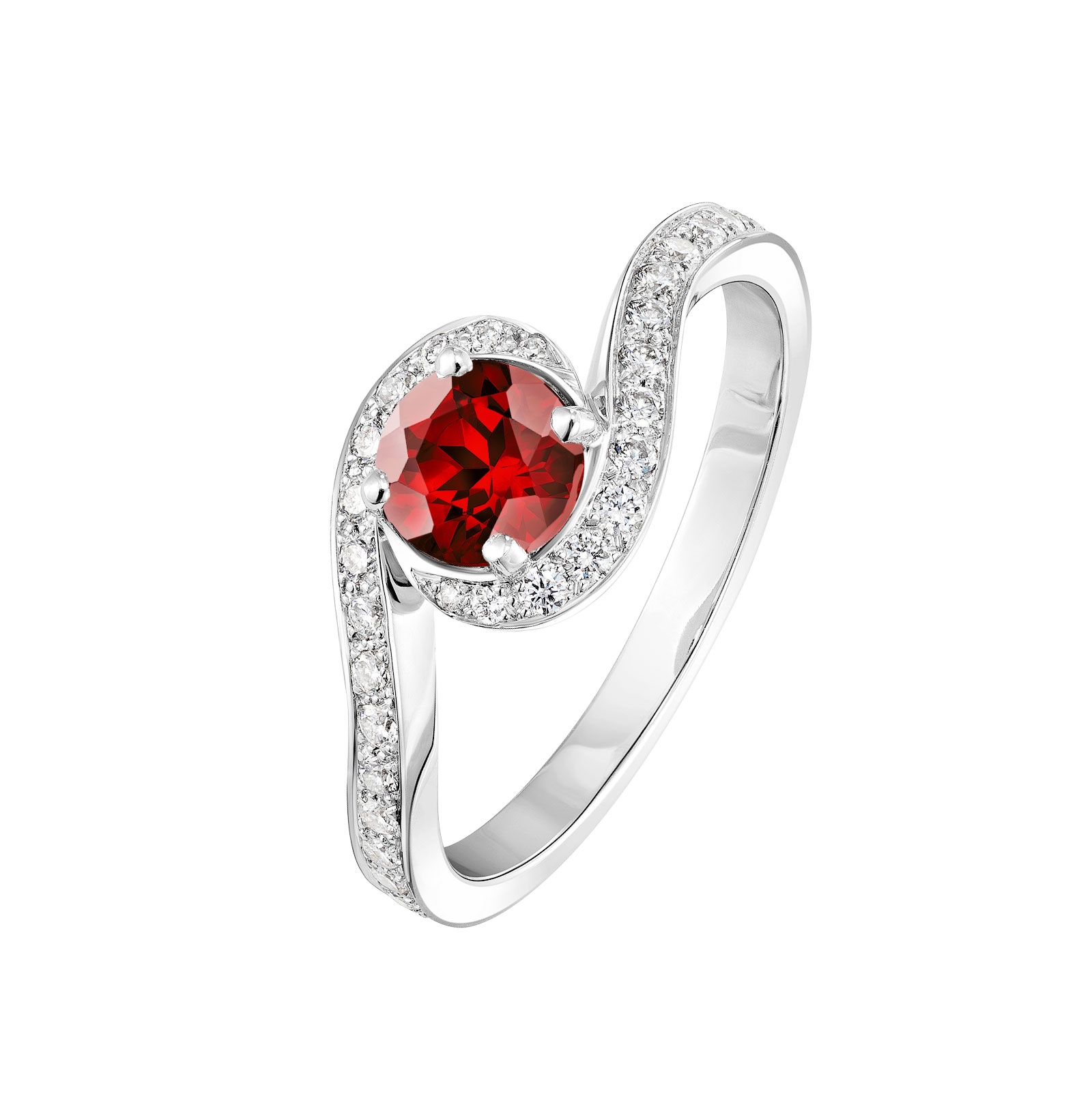 Bague Platine Grenat et diamants Amelia 1