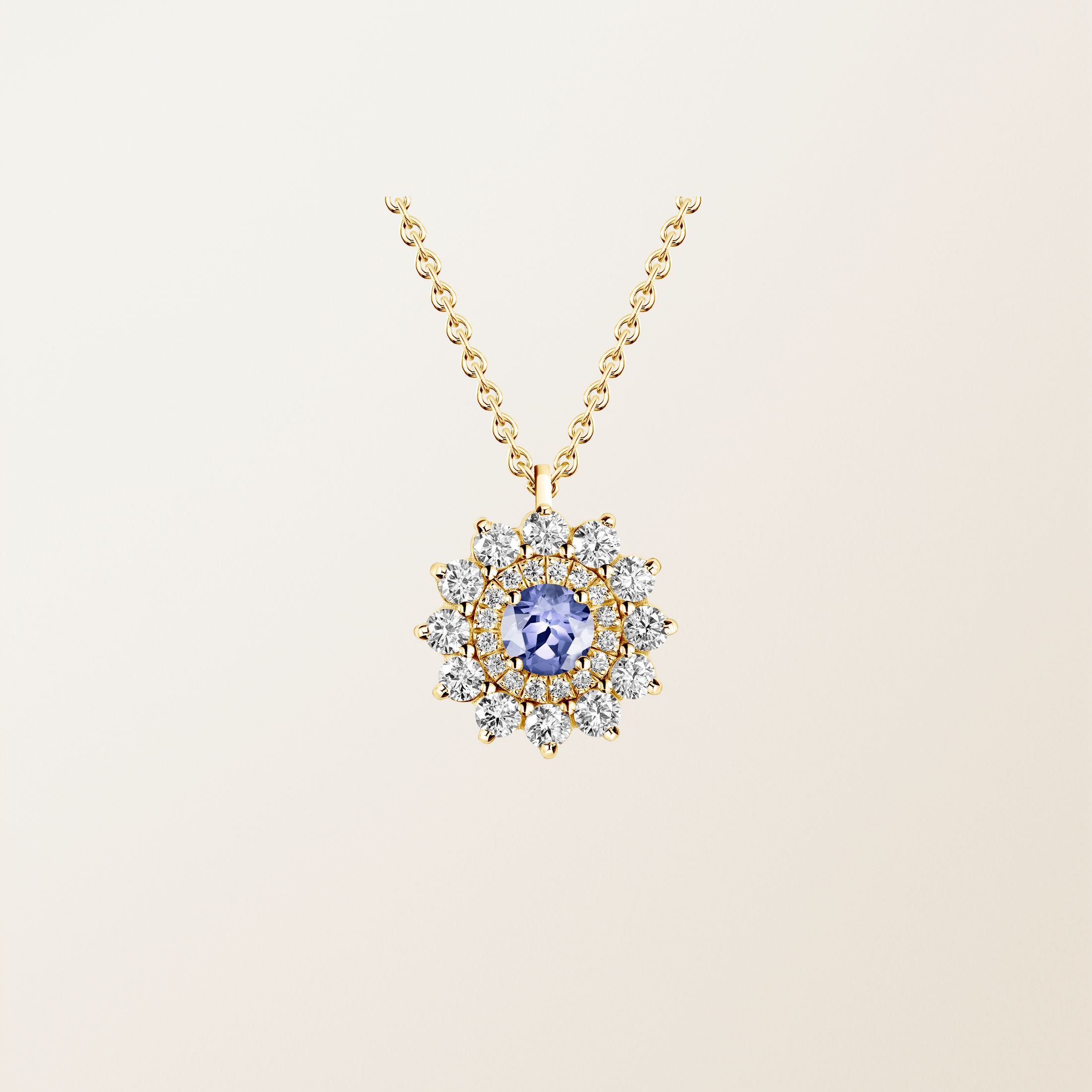 Pendentif Or jaune 18 cts Tanzanite Lefkos