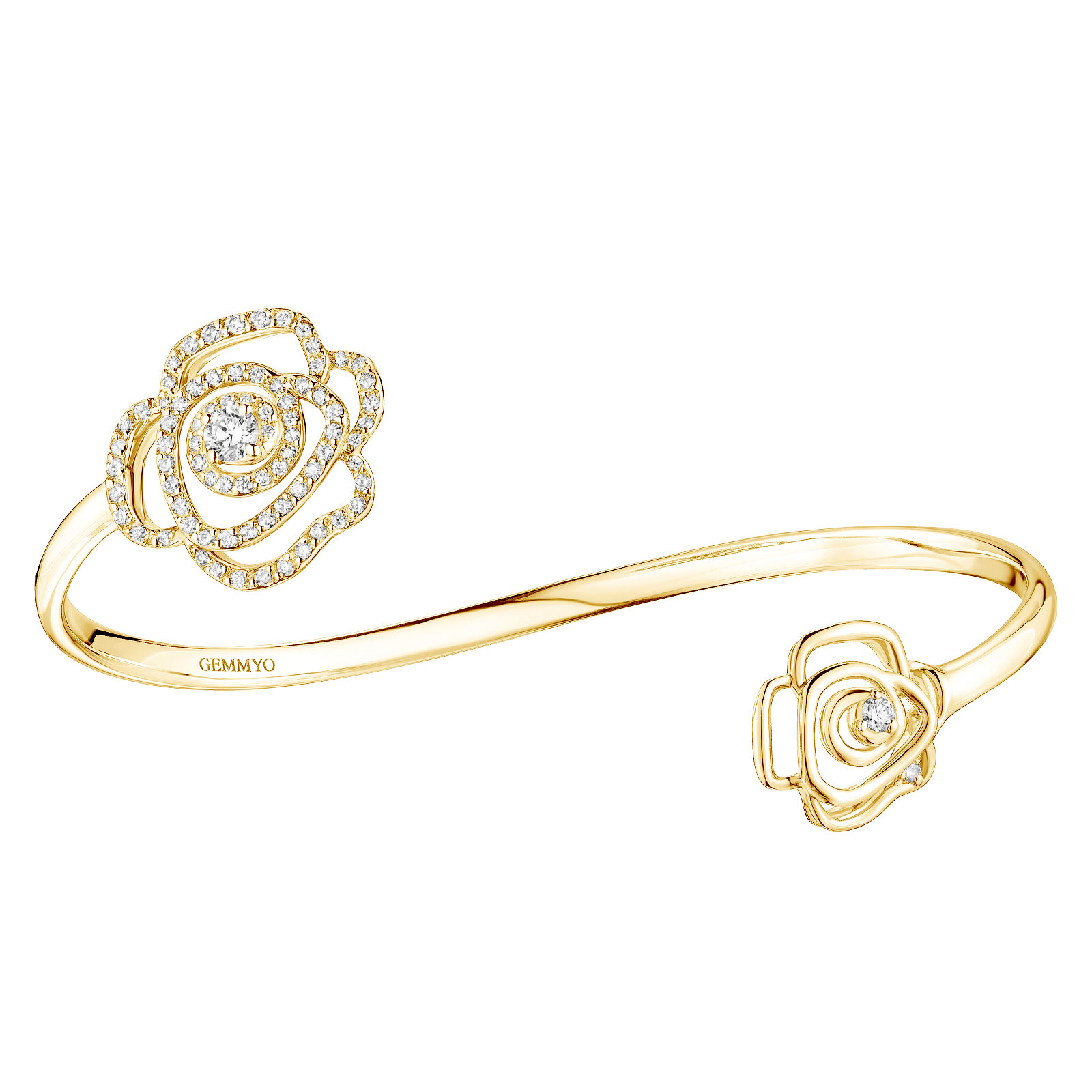 Bracelet Or jaune Diamant PrimaRosa Duo de Roses 1