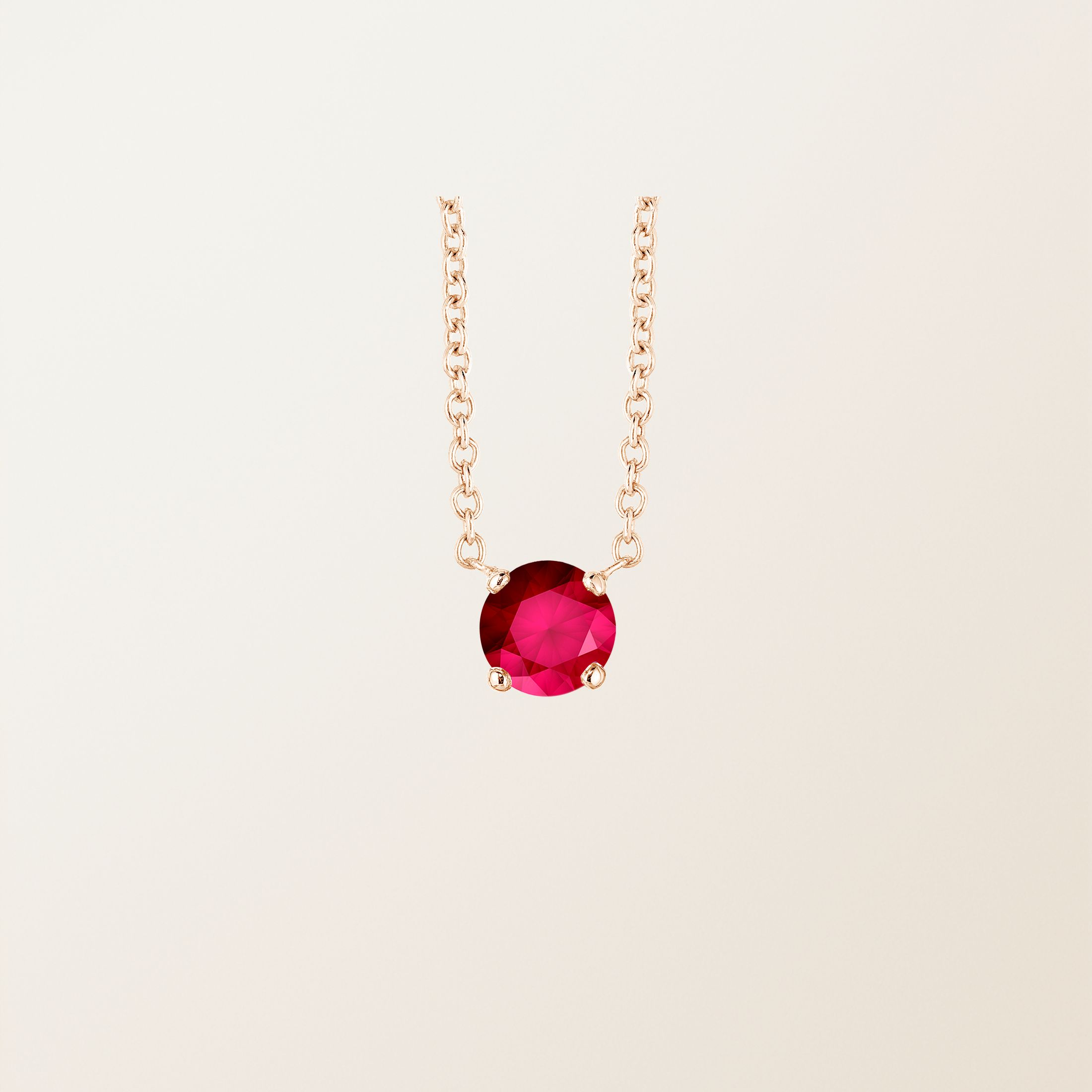 Pendentif Or rose 18 cts Rubis Lady XL