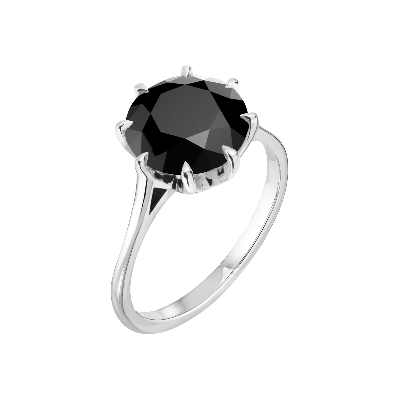 Bague Or blanc Spinelle noir Céleste 1